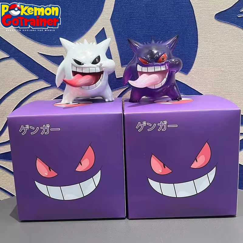 Gengar and White Gengar spooky tongue 3,5"  Pokémon Anime Action Figure - Transparent PVC Model Doll for Room Decoration and Gifts