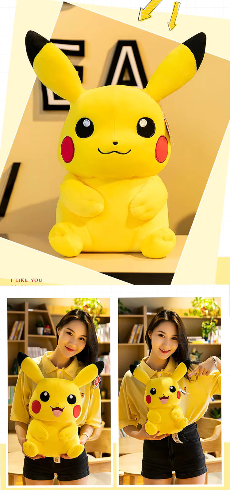 Premium Pikachu Plush Toy - High-Quality Soft Stuffed Doll for Anime and Pokemon Fans, Ideal Christmas Gift for Children