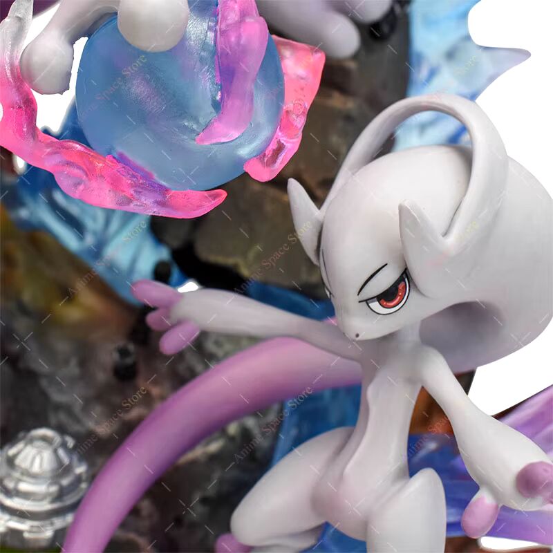 🌀 Mewtwo, Mega Mewtwo X & Mega Mewtwo Y Professional Pokemon Evolution Figure Set, LED Light 💡 PVC Model Deluxe Collection