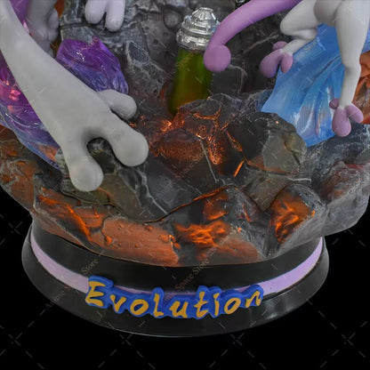 🌀 Mewtwo, Mega Mewtwo X & Mega Mewtwo Y Professional Pokemon Evolution Figure Set, LED Light 💡 PVC Model Deluxe Collection