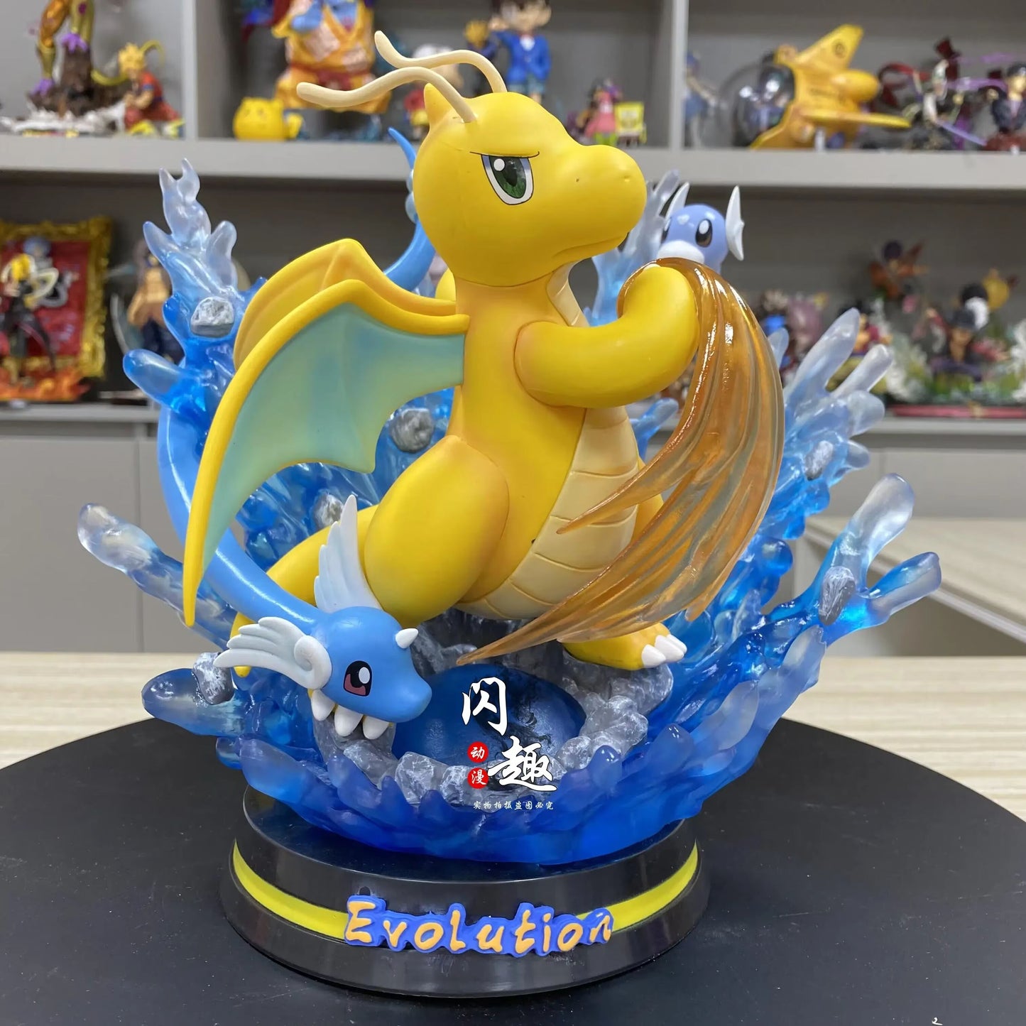 🐉 8,5" Dratini, Dragonair & Dragonite Family Professional Pokemon Evolution Figure Set, LED Light 💡 PVC Model Deluxe Collection