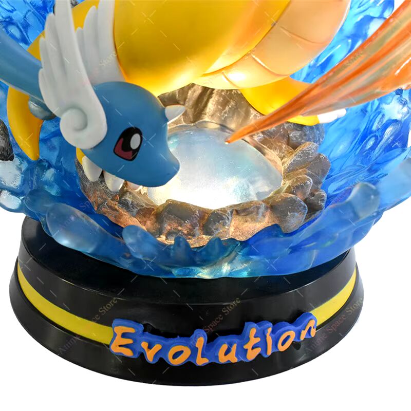 🐉 8,5" Dratini, Dragonair & Dragonite Family Professional Pokemon Evolution Figure Set, LED Light 💡 PVC Model Deluxe Collection