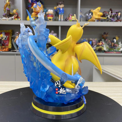 🐉 8,5" Dratini, Dragonair & Dragonite Family Professional Pokemon Evolution Figure Set, LED Light 💡 PVC Model Deluxe Collection