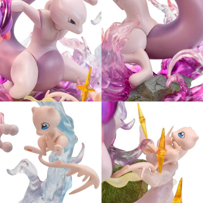 9" Mew & Mewtwo Professional Pokemon Evolution Figure Set,  PVC Model Deluxe Collection