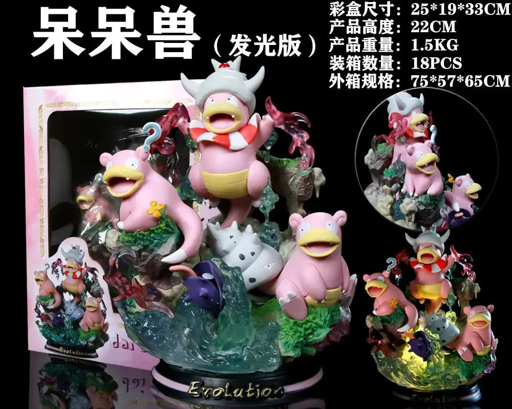 8,3" Slowpoke, Slowbro & Slowking Family Professional Pokemon Evolution Figure Set,  PVC Model Deluxe Collection