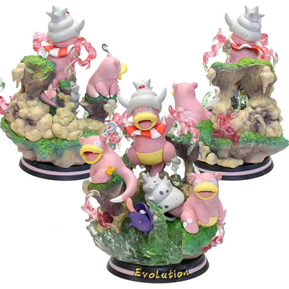 8,3" Slowpoke, Slowbro & Slowking Family Professional Pokemon Evolution Figure Set,  PVC Model Deluxe Collection