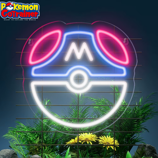 Masterball Spherical Neon LED Sign Light Bar for Anime Game Room - Children's Christmas Night Light and Room Decoration