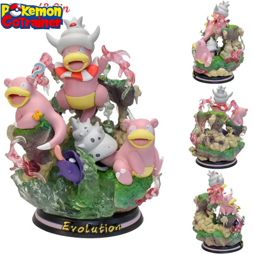 8,3" Slowpoke, Slowbro & Slowking Family Professional Pokemon Evolution Figure Set,  PVC Model Deluxe Collection