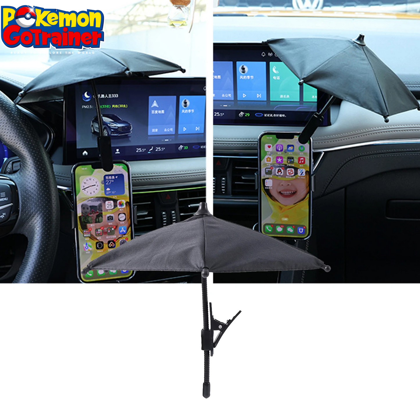 1Pc Electric Motorcycle Phone Bracket Umbrella Car Navigation Frame Rider Helmet Umbrella Hand Sunshade Outdoor Bendable