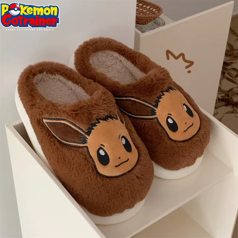 Genuine Pokémon Snorlax Plush Cotton Slippers for Men and Women - Autumn and Winter Fashion Home Footwear