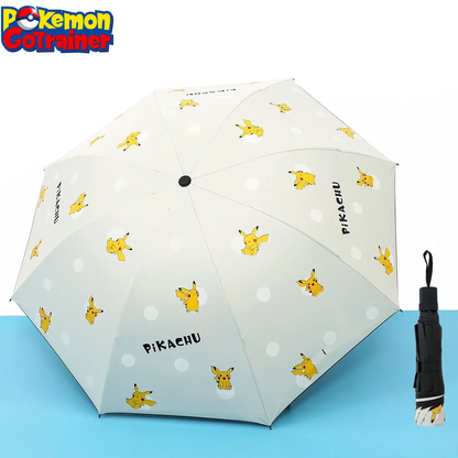 Pikachu Automatic Umbrella Folding Sun Rain or Shine Dual-Use Umbrella Men Women Sunshade Sun Protection UV Protection