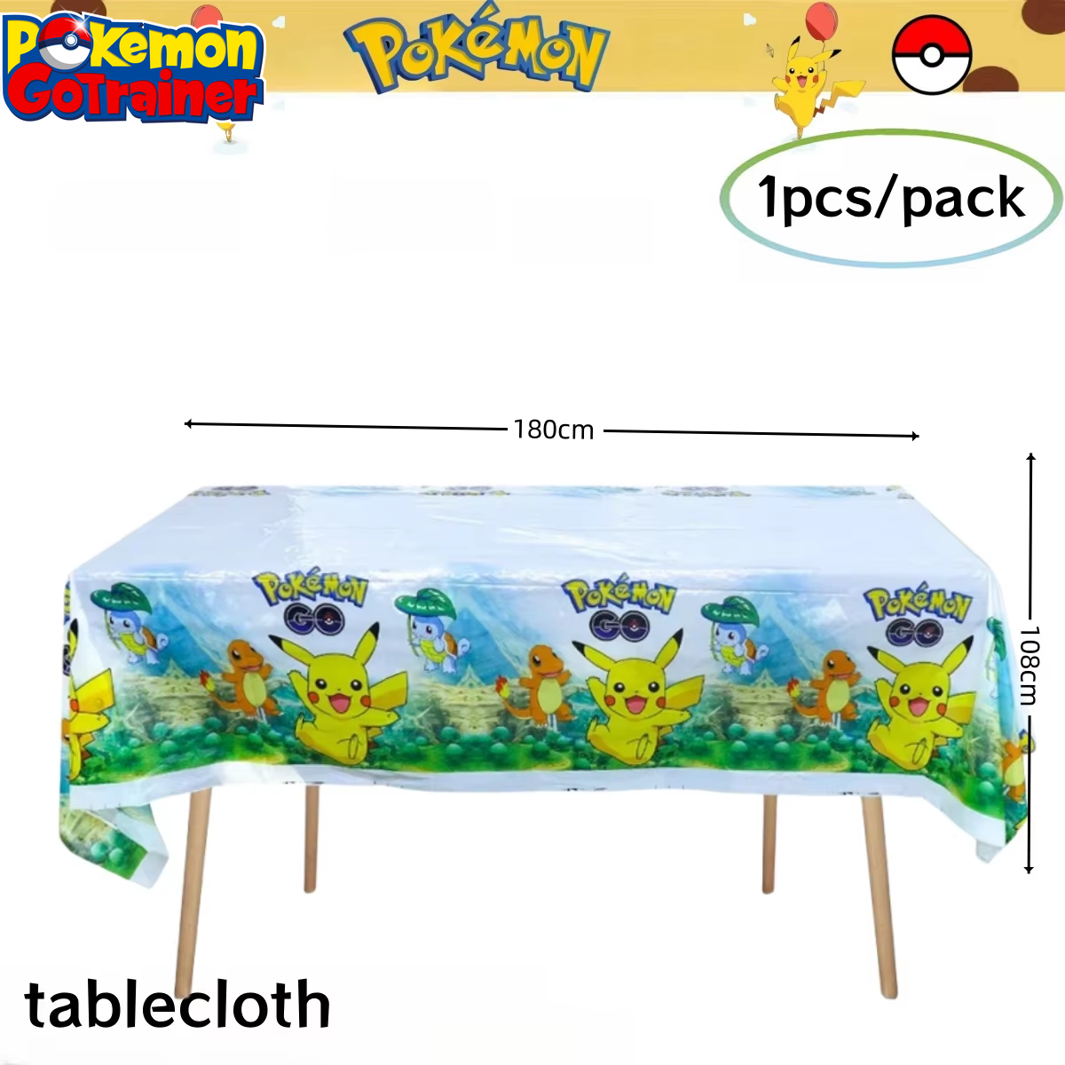 Pokemon Birthday Party Decoration Pikachu Tablecloth Cup Plate Napkin Gift Bag Baby Shower Kids Favors Gifts for Party Supplies