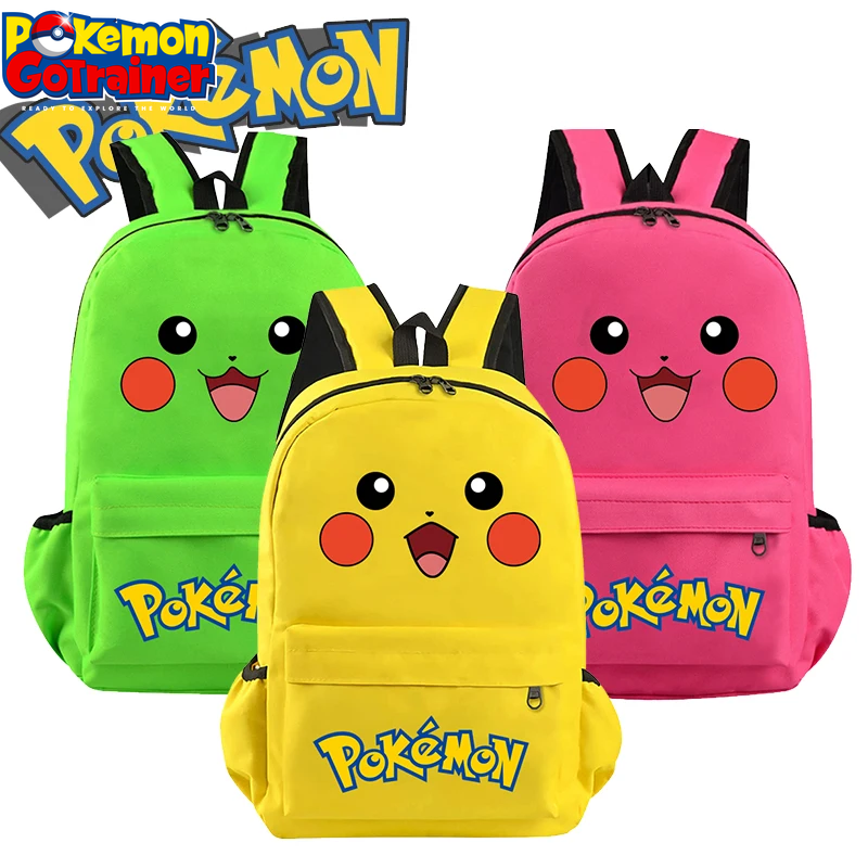 Pokemon Pikachu Backpacks Go Primary School Bags Anime Figures Printed Kids Bags Big Capacity Travel Bag Knapsack Girls Boys