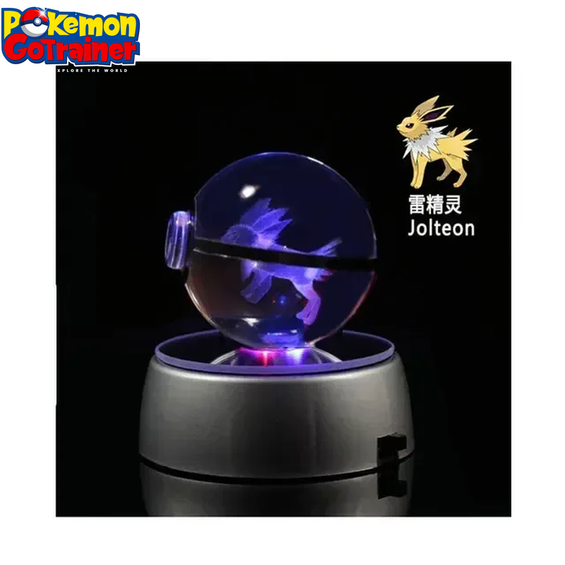 "Charmander 3D Crystal Ball Pokémon Figurine with LED Light Base - Collectible Model Featuring Pikachu and Mewtwo - Ideal Gift for Kids"