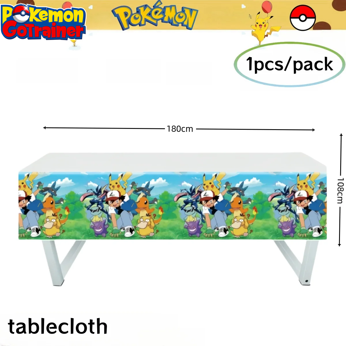 Pokemon Birthday Party Decoration Pikachu Tablecloth Cup Plate Napkin Gift Bag Baby Shower Kids Favors Gifts for Party Supplies