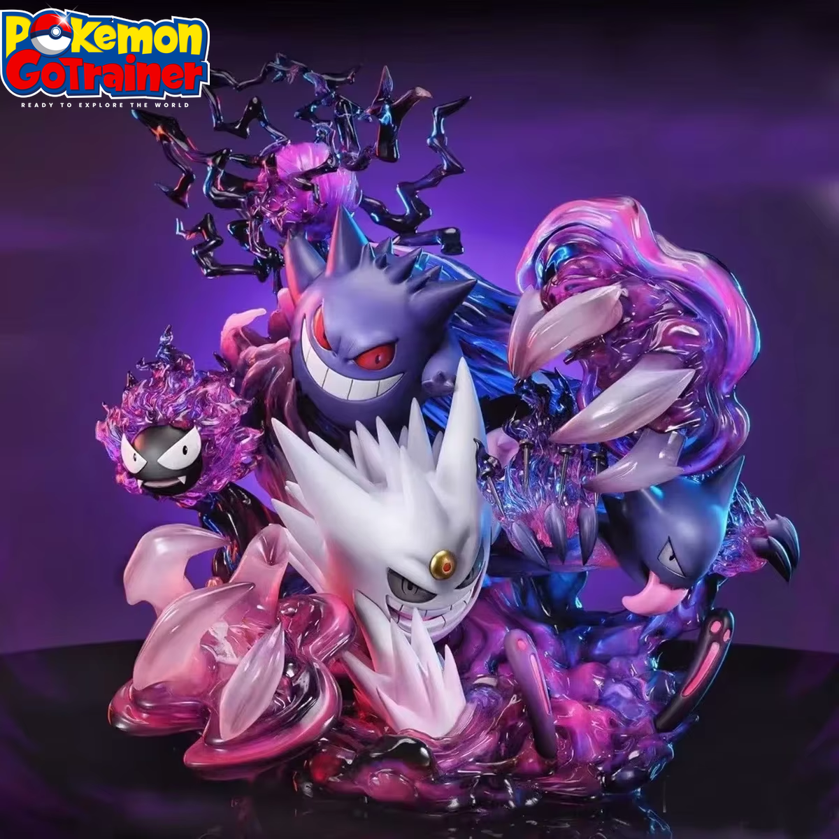 Gengar and Venusaur Evolution Luminous Kawaii Action Figure - Collectible Model Toy for Kids and Holiday Gifts