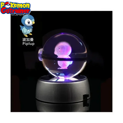 "Charmander 3D Crystal Ball Pokémon Figurine with LED Light Base - Collectible Model Featuring Pikachu and Mewtwo - Ideal Gift for Kids"