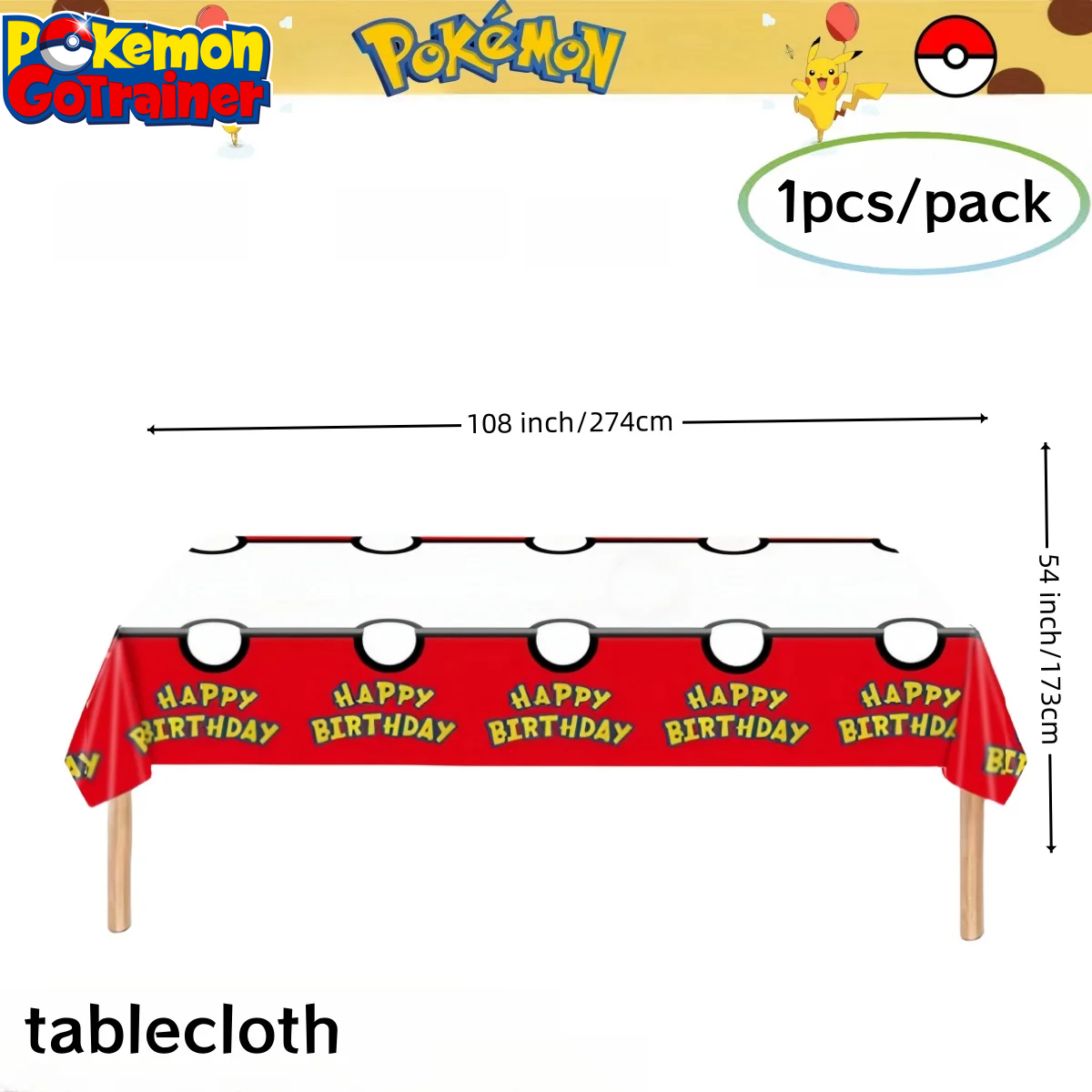 Pokemon Birthday Party Decoration Pikachu Tablecloth Cup Plate Napkin Gift Bag Baby Shower Kids Favors Gifts for Party Supplies