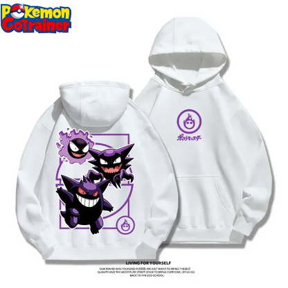 2024 New Gengar, Haunter & Gastly / Mew & Mewtwo Hoodies Sweatshirt Tracksuit Sports Sweatshirt Winter Retro Harajuku Casual Loose Jumper