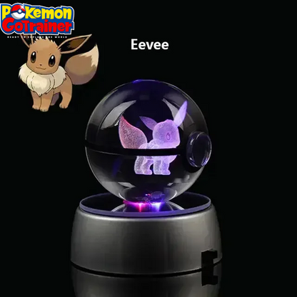 "Charmander 3D Crystal Ball Pokémon Figurine with LED Light Base - Collectible Model Featuring Pikachu and Mewtwo - Ideal Gift for Kids"