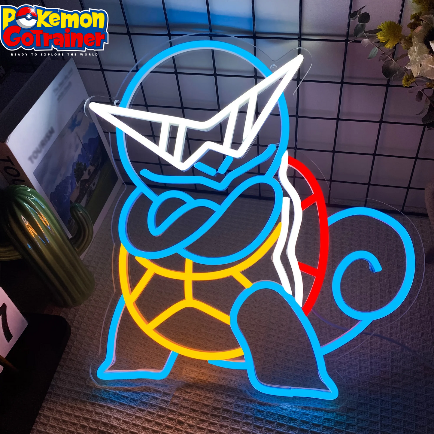 🌟 Light Up Your Space with the Squirtle Anime Neon Sign! 🌟 USB-Powered Night Light for Game Room, Bedroom, Man Cave, Bar, Kids Room, and Club Decor