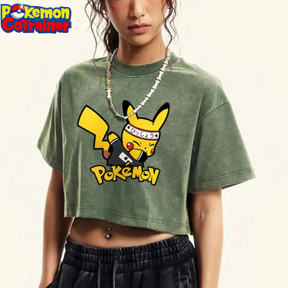 Japanese Anime Pikachu Woman T Shirts Summer American Retro Cotton Breathable Tee Shirt Fashion Casual Home Tshirt Short Sleeved