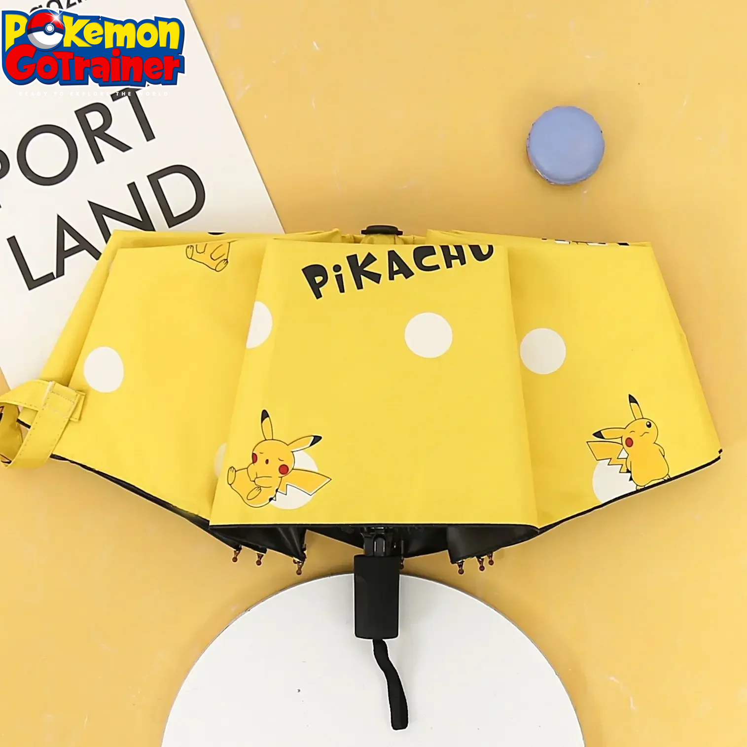 Pikachu Automatic Umbrella Folding Sun Rain or Shine Dual-Use Umbrella Men Women Sunshade Sun Protection UV Protection