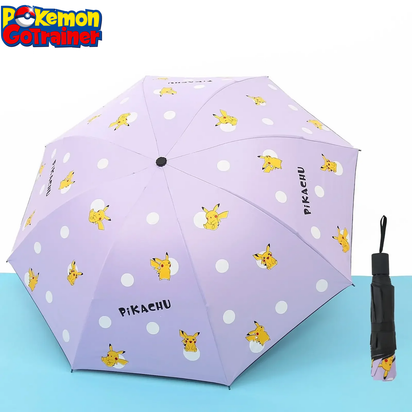 Pikachu Automatic Umbrella Folding Sun Rain or Shine Dual-Use Umbrella Men Women Sunshade Sun Protection UV Protection