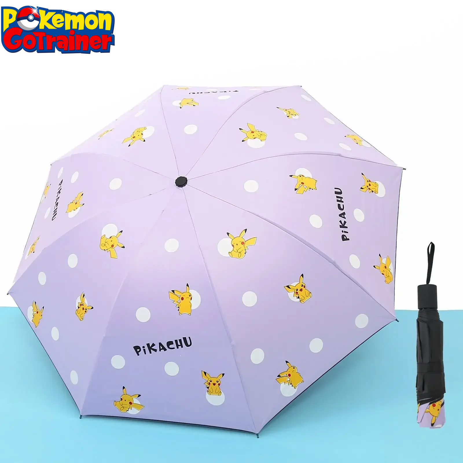 Pikachu Automatic Umbrella Folding Sun Rain or Shine Dual-Use Umbrella Men Women Sunshade Sun Protection UV Protection