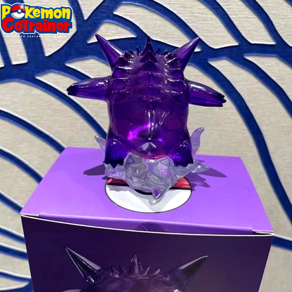 "Premium Snorlax and Gengar Transparent Action Figure Statue - Anime Model Collectible for Desktop Display"