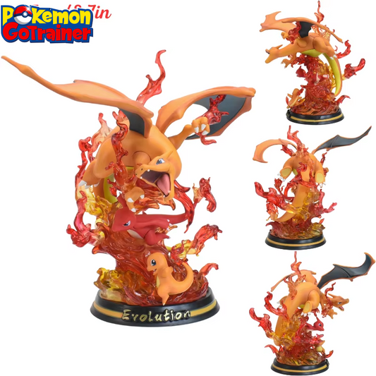 8,7" Pokemon Evolution Figures Collection: Charizard, Gengar, Mewtwo, Pikachu, Raichu, Pichu, Eevee, Vaporeon, Bulbasaur - PVC Model Dolls