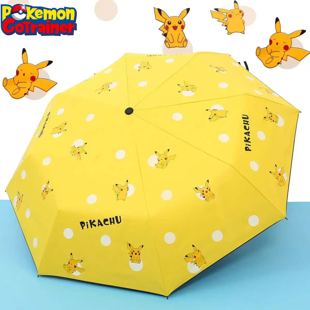 Pikachu Automatic Umbrella Folding Sun Rain or Shine Dual-Use Umbrella Men Women Sunshade Sun Protection UV Protection