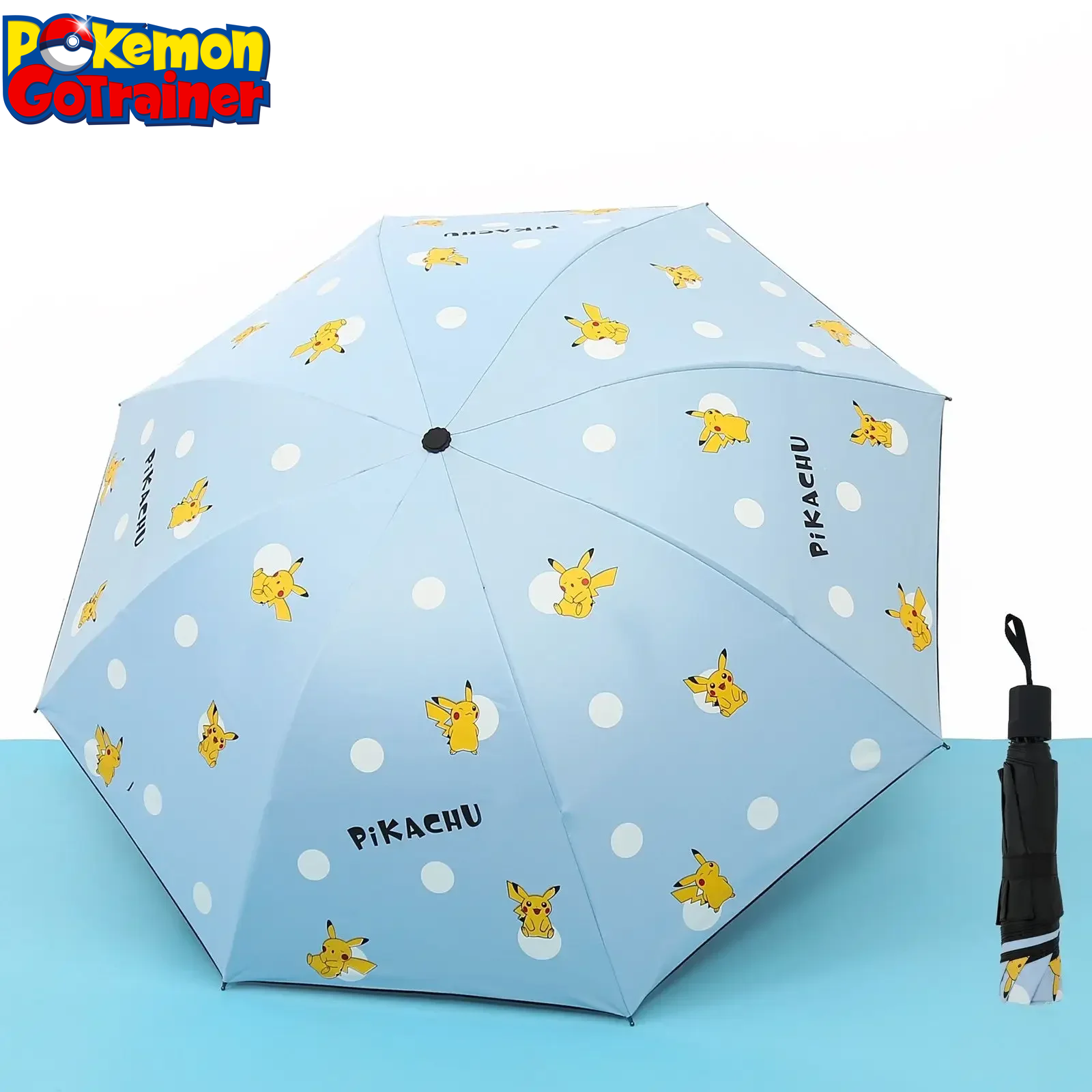 Pikachu Automatic Umbrella Folding Sun Rain or Shine Dual-Use Umbrella Men Women Sunshade Sun Protection UV Protection