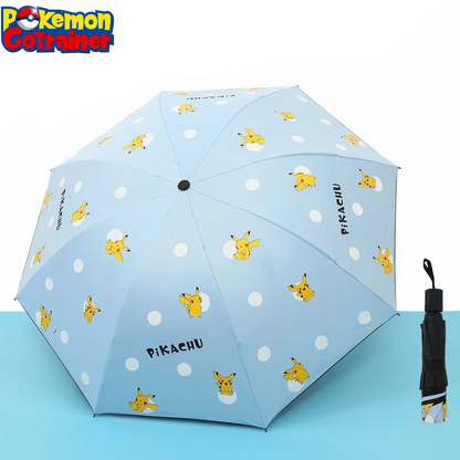 Pikachu Automatic Umbrella Folding Sun Rain or Shine Dual-Use Umbrella Men Women Sunshade Sun Protection UV Protection