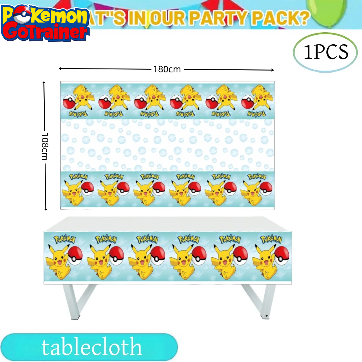 Pokemon Birthday Party Decoration Pikachu Tablecloth Cup Plate Napkin Gift Bag Baby Shower Kids Favors Gifts for Party Supplies