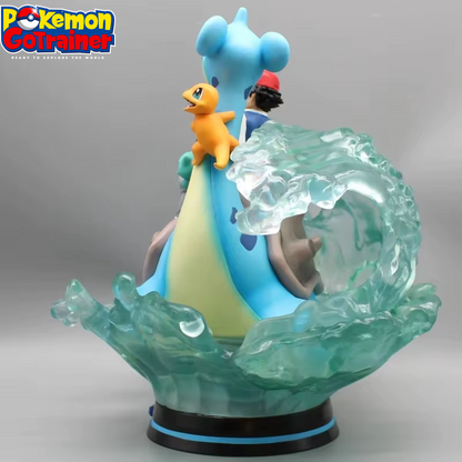 30cm Pokémon Lapras Ash Ketchum Collectible Figure with Pikachu, Squirtle, Charmander, and Bulbasaur - PVC Action Model Toy