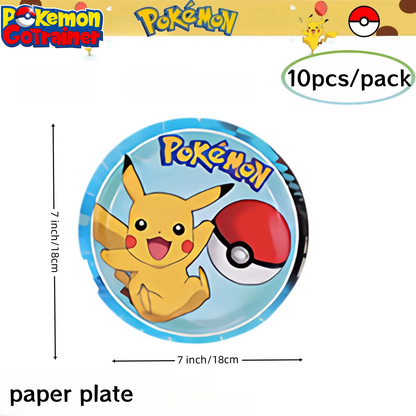 Pokemon Birthday Party Decoration Pikachu Tablecloth Cup Plate Napkin Gift Bag Baby Shower Kids Favors Gifts for Party Supplies