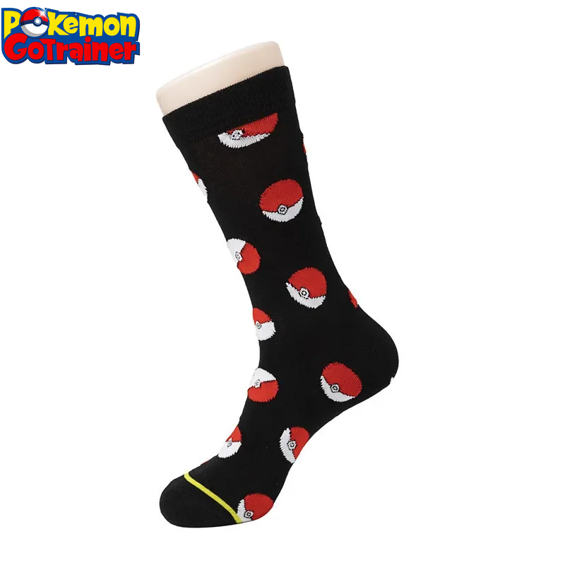 Anime Pokemon Stockings for Men Women Kids Pikachu Action Figure Large Size Elastic Casual Sports Long Socks in Cotton Toys Gift