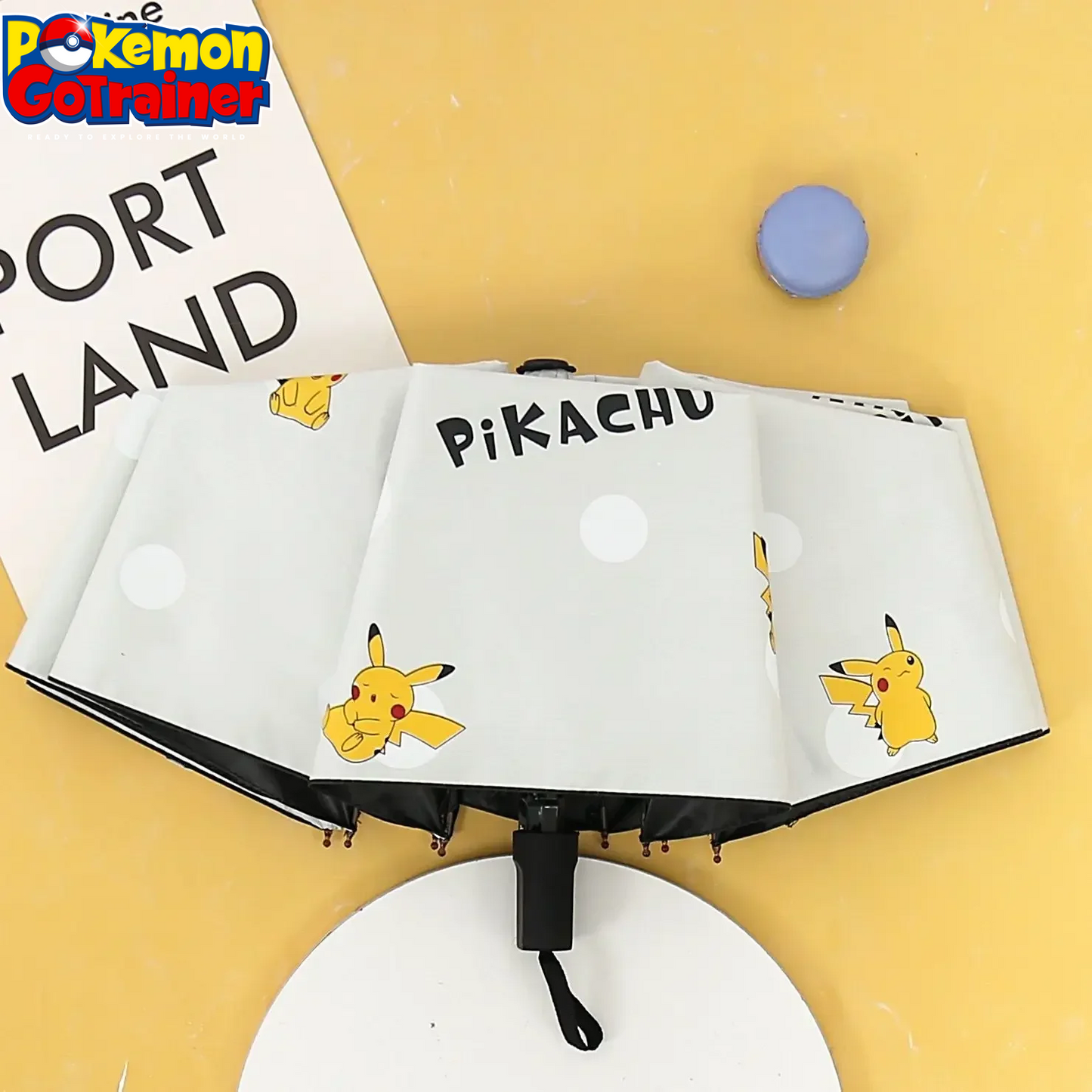 Pikachu Automatic Umbrella Folding Sun Rain or Shine Dual-Use Umbrella Men Women Sunshade Sun Protection UV Protection