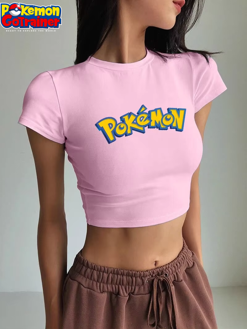 Pokemon Disney Woman Tee Shirt Summer Crop Tops Breathable Tee Clothing Comics Slim Humor T Shirt Soft Short Sleeved