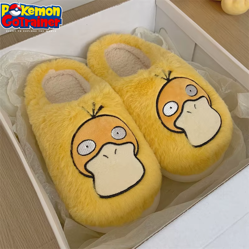 Genuine Pokémon Snorlax Plush Cotton Slippers for Men and Women - Autumn and Winter Fashion Home Footwear