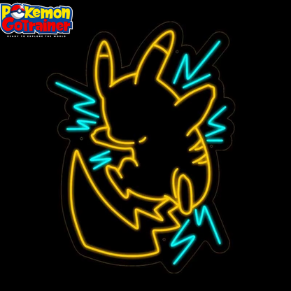 Pikachu Neon LED Wall Lamp - Anime-Inspired Bedroom Decoration and Night Light for Ambience