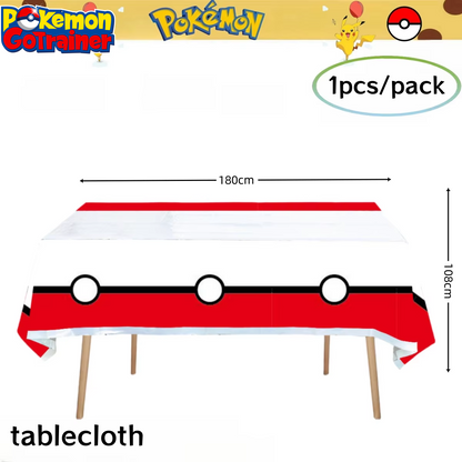 Pokemon Birthday Party Decoration Pikachu Tablecloth Cup Plate Napkin Gift Bag Baby Shower Kids Favors Gifts for Party Supplies