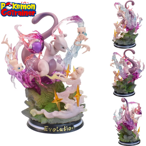 9" Mew & Mewtwo Professional Pokemon Evolution Figure Set,  PVC Model Deluxe Collection