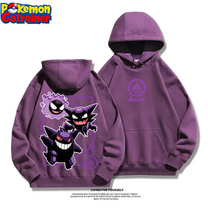 2024 New Gengar, Haunter & Gastly / Mew & Mewtwo Hoodies Sweatshirt Tracksuit Sports Sweatshirt Winter Retro Harajuku Casual Loose Jumper