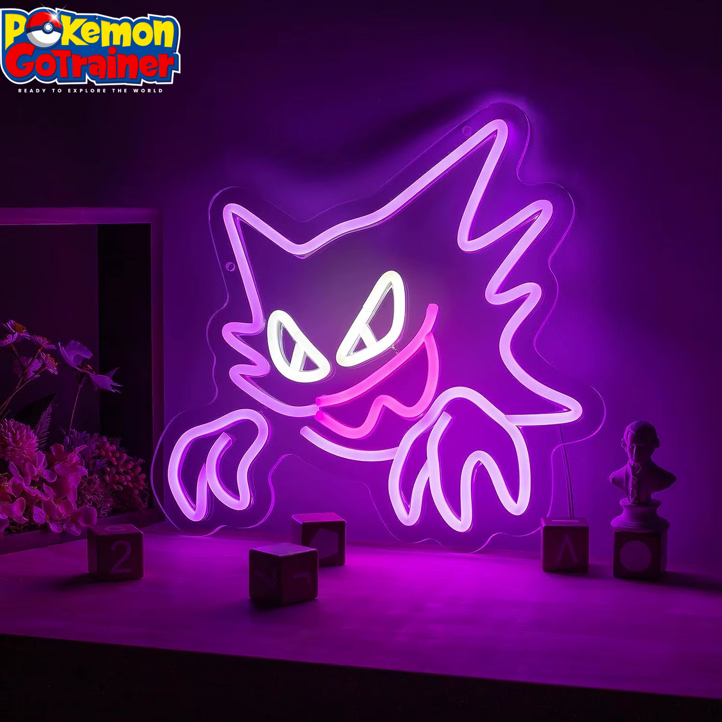 Dimmable LED Neon Sign - Cartoon Anime Game Light for Bedroom and Game Room Decor, Perfect for Halloween and Birthday Parties