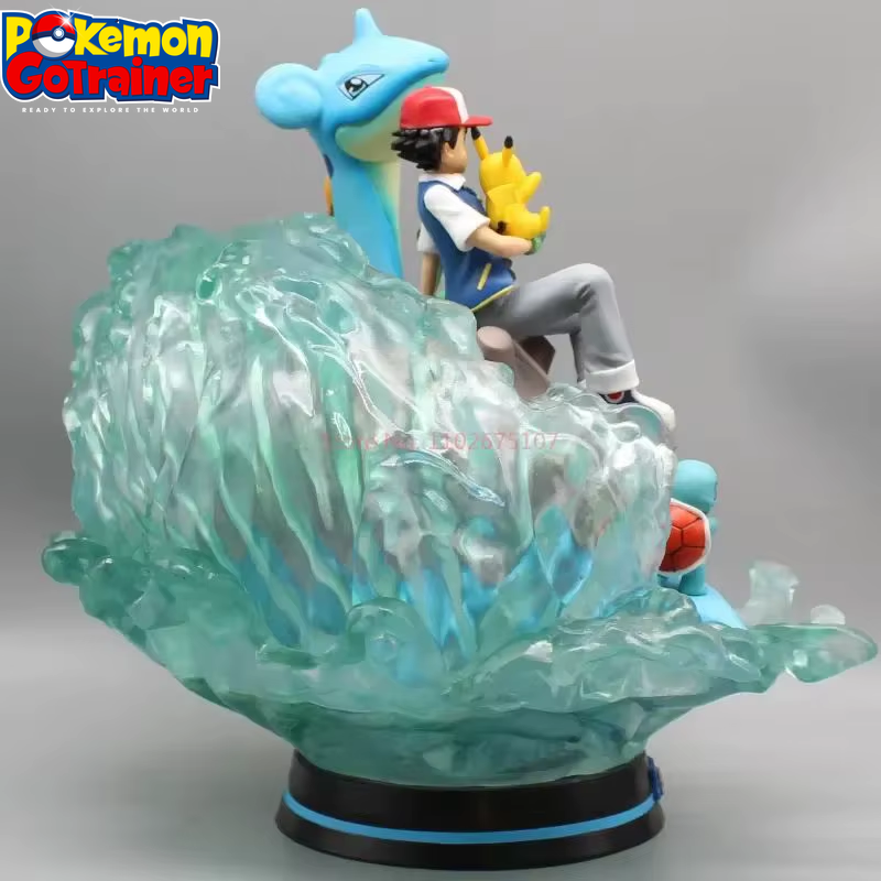 30cm Pokémon Lapras Ash Ketchum Collectible Figure with Pikachu, Squirtle, Charmander, and Bulbasaur - PVC Action Model Toy