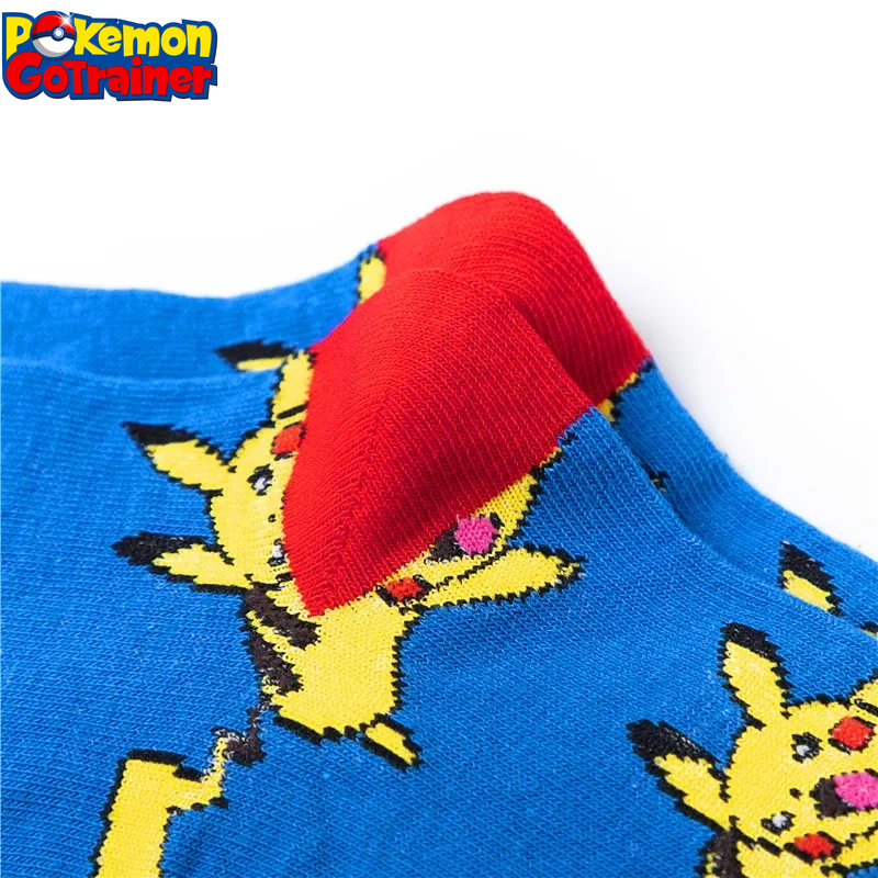 Anime Pokemon Stockings for Men Women Kids Pikachu Action Figure Large Size Elastic Casual Sports Long Socks in Cotton Toys Gift