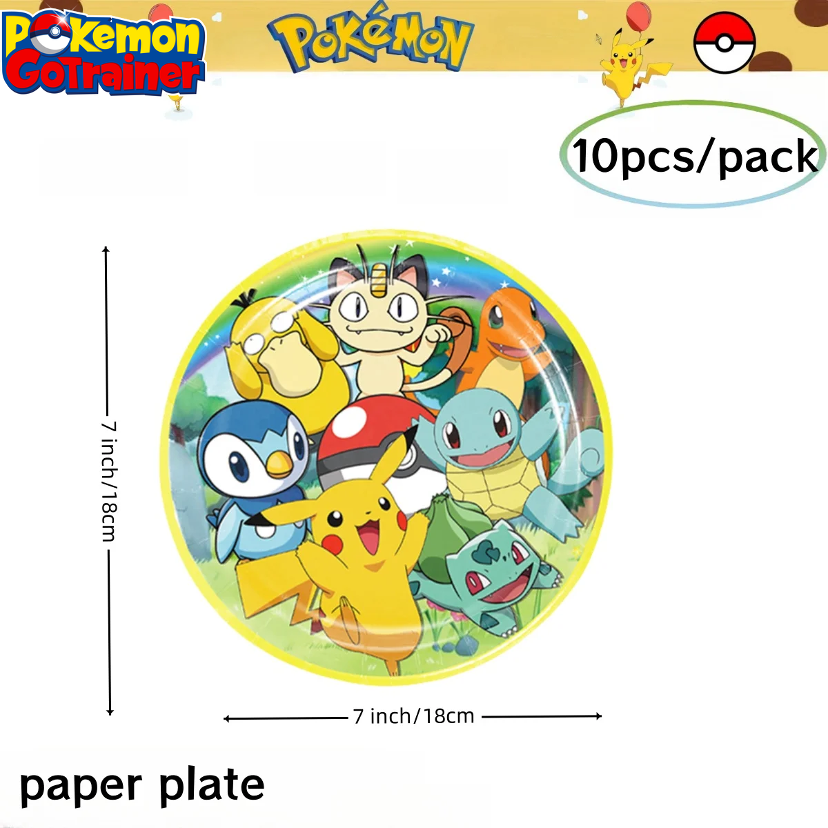 Pokemon Birthday Party Decoration Pikachu Tablecloth Cup Plate Napkin Gift Bag Baby Shower Kids Favors Gifts for Party Supplies