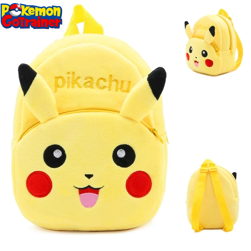 Pokemon Anime Plush Backpack Pikachu Cartoon Figure Pattern Children Baby Kids School Bag Christmas Gift